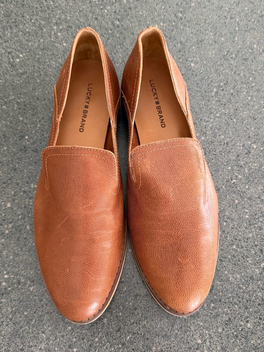 Lucky Brand Ellanzo Leather Loafers Cognac size 8